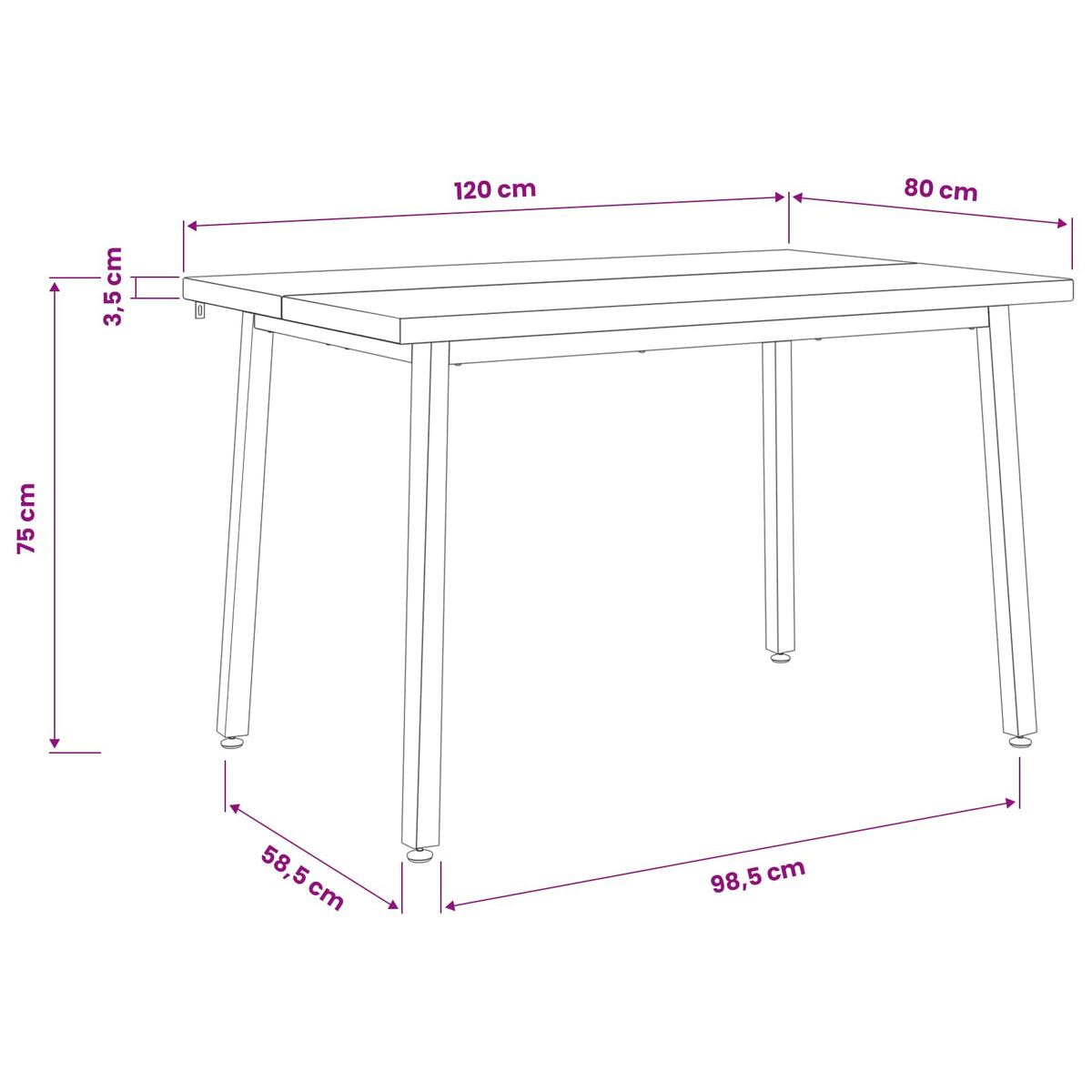 120 x 80 x 75 cm Solid Acacia Wood Natural and Coffee