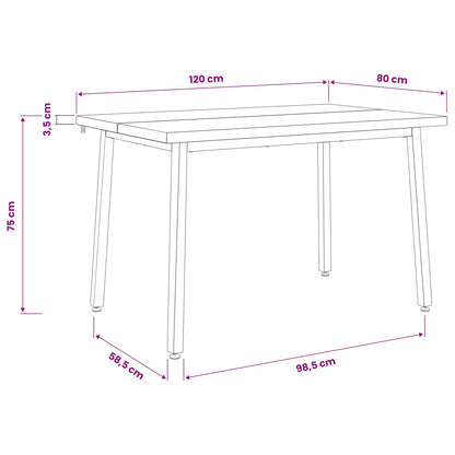 120 x 80 x 75 cm Solid Acacia Wood Natural and Coffee