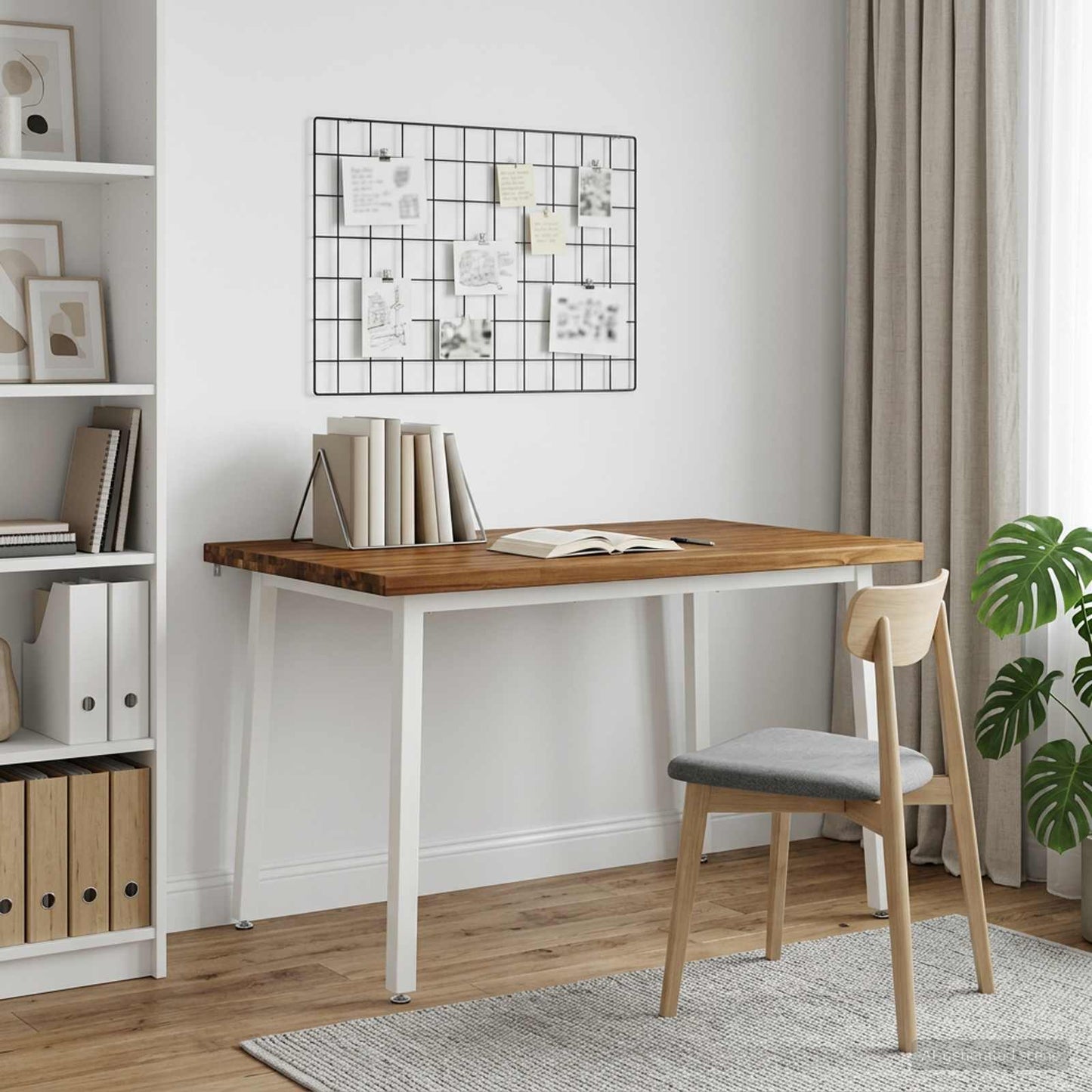 120 x 70 x 75 cm Solid Acacia Wood Natural and White