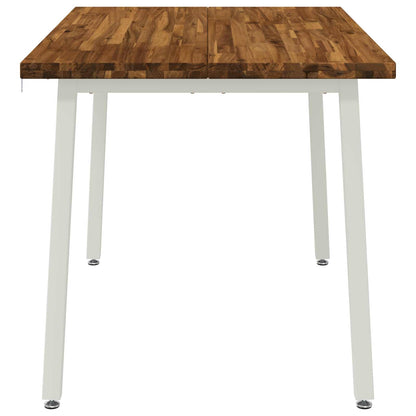 120 x 80 x 75 cm Solid Acacia Wood Natural and White