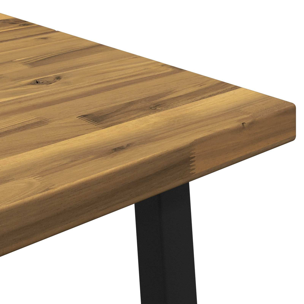 120 x 80 x 75 cm Solid Acacia Wood White and Black Rectangular