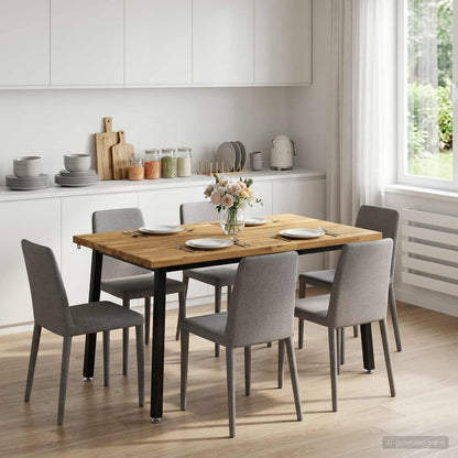 120 x 70 x 75 cm Solid Acacia Wood White and Black Rectangular