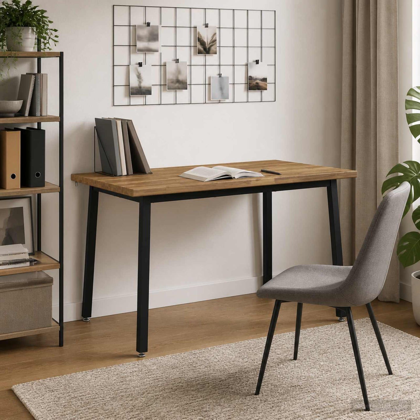 120 x 80 x 75 cm Solid Acacia Wood White and Black Rectangular