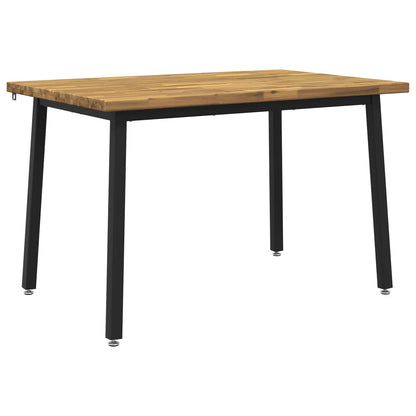 120 x 80 x 75 cm Solid Acacia Wood White and Black Rectangular
