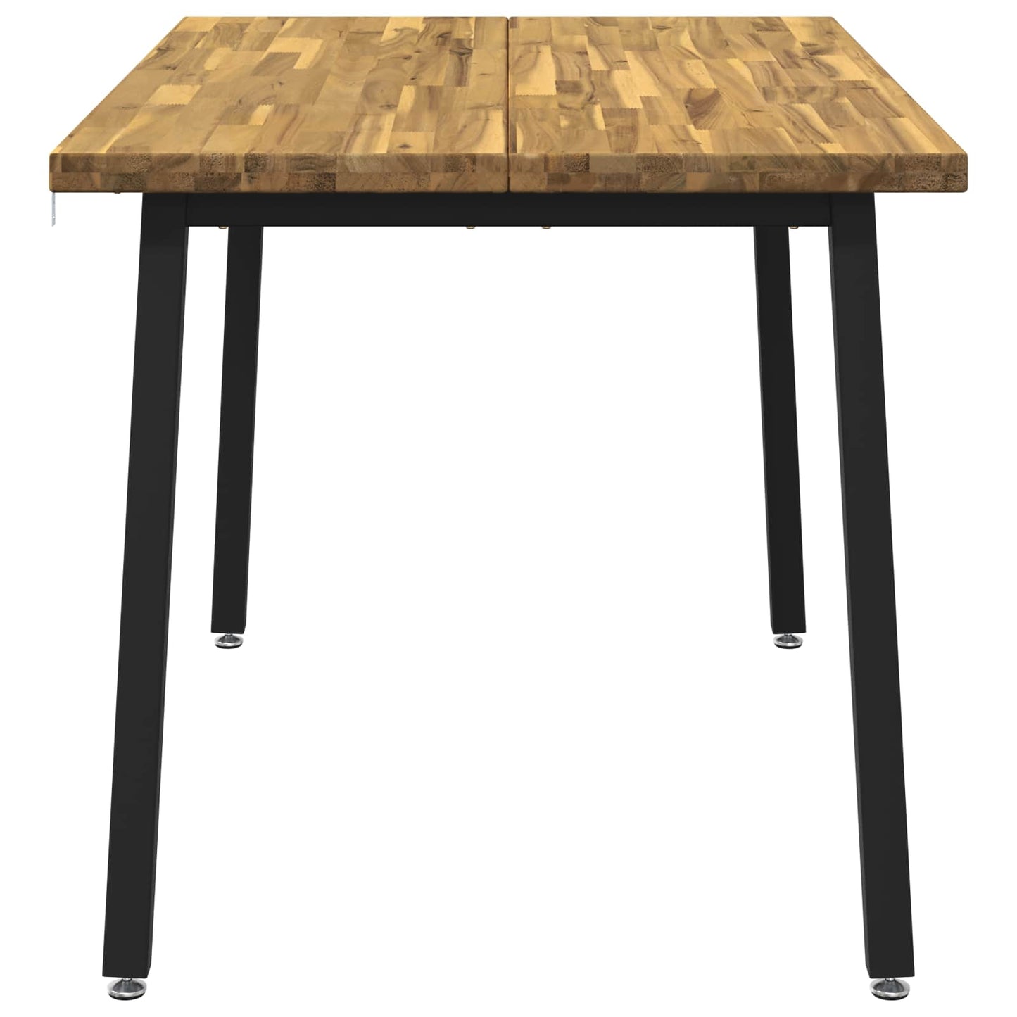 120 x 80 x 75 cm Solid Acacia Wood White and Black Rectangular
