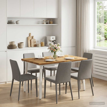 120 x 80 x 75 cm Solid Acacia Wood White Rectangular