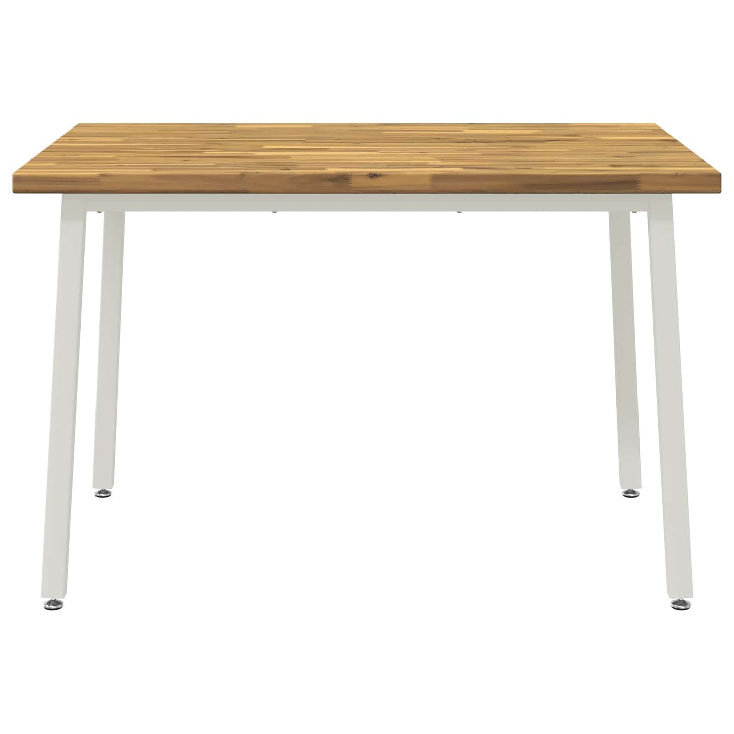 120 x 80 x 75 cm Solid Acacia Wood White Rectangular