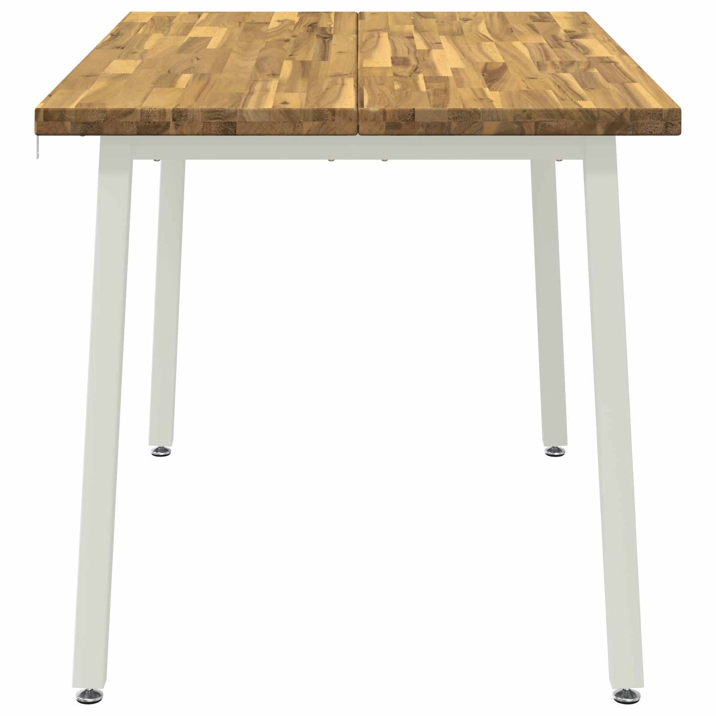 120 x 80 x 75 cm Solid Acacia Wood White Rectangular
