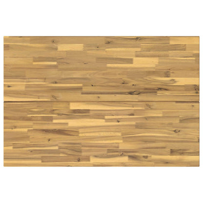 120 x 80 x 75 cm Solid Acacia Wood White Rectangular