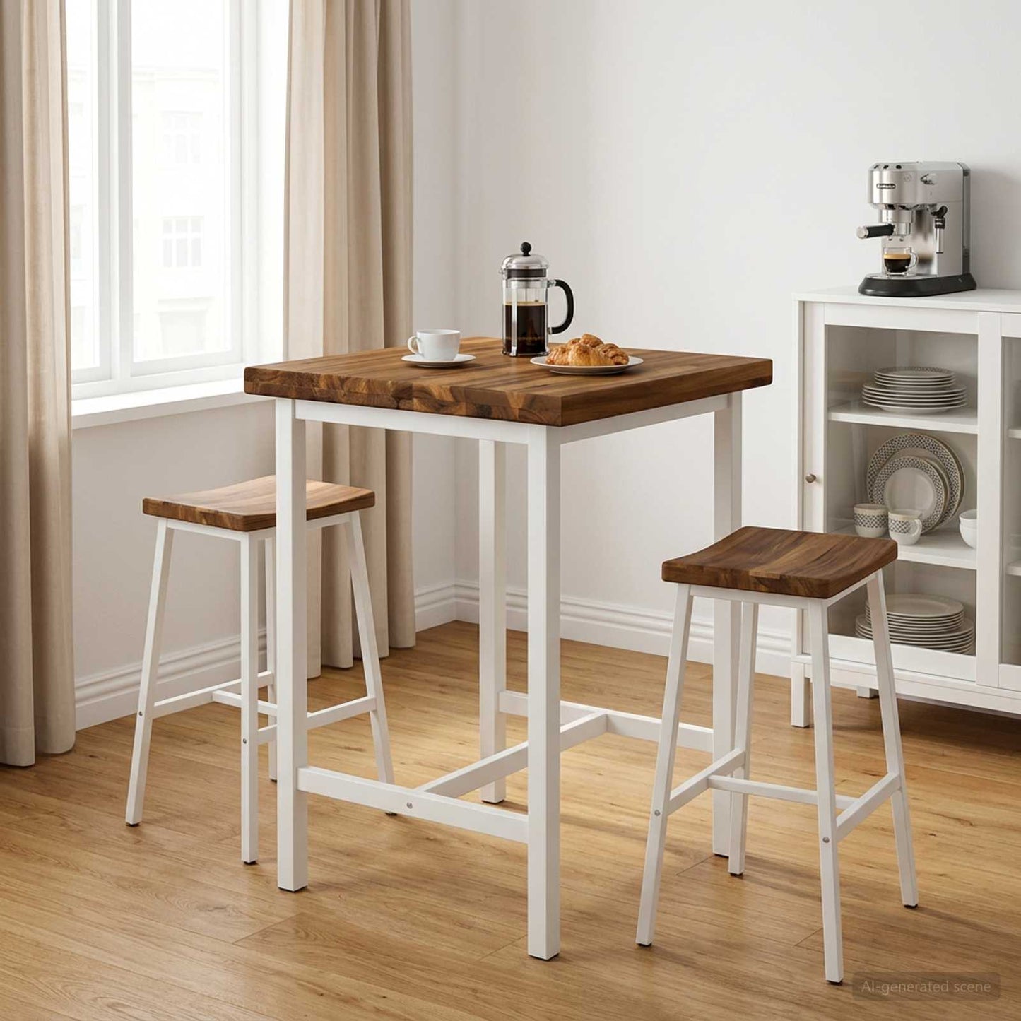 Rectangular Table Top 50 x 50 x 3.5 cm Square Solid Acacia Wood