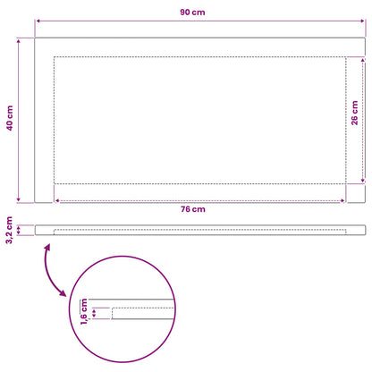 Rectangular Table Top 90 x 40 x 3.2 cm Rectangular