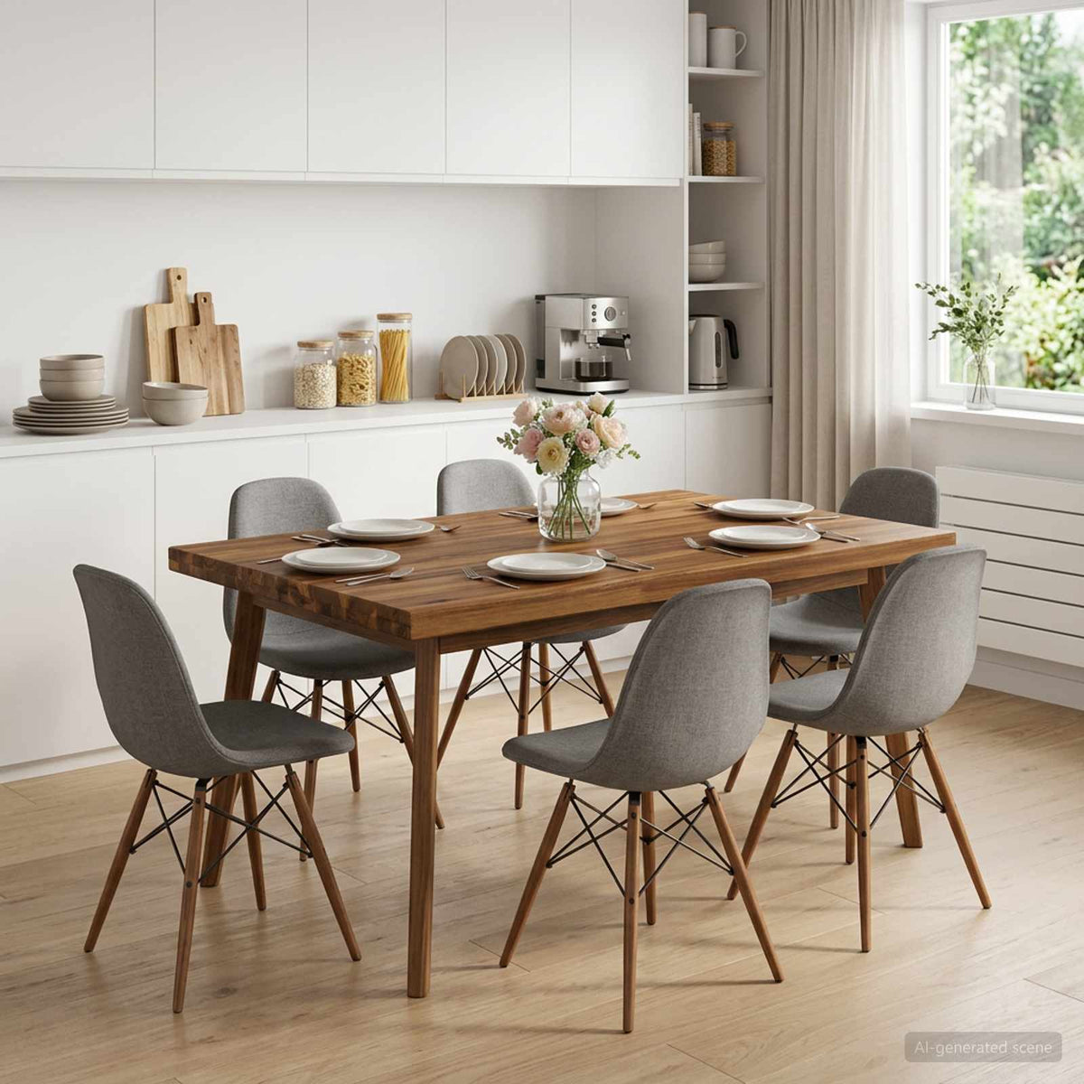 Rectangular Table Top 70 x 70 x 3.2 cm Square Solid Acacia Wood