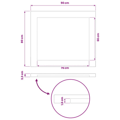 Rectangular Table Top 90 x 80 x 3.2 cm Rectangular