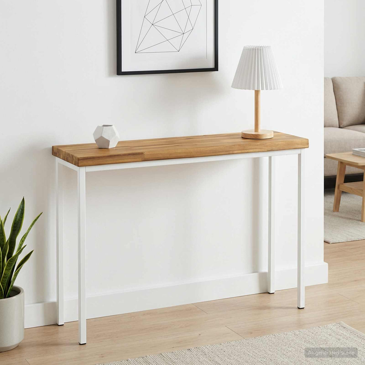 Live Edge Table Top 60 x 30 x 3.5 cm Rectangular White