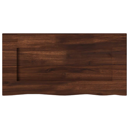 Live Edge Table Top 70 x 20 x 3.5 cm Rectangular Dark Brown