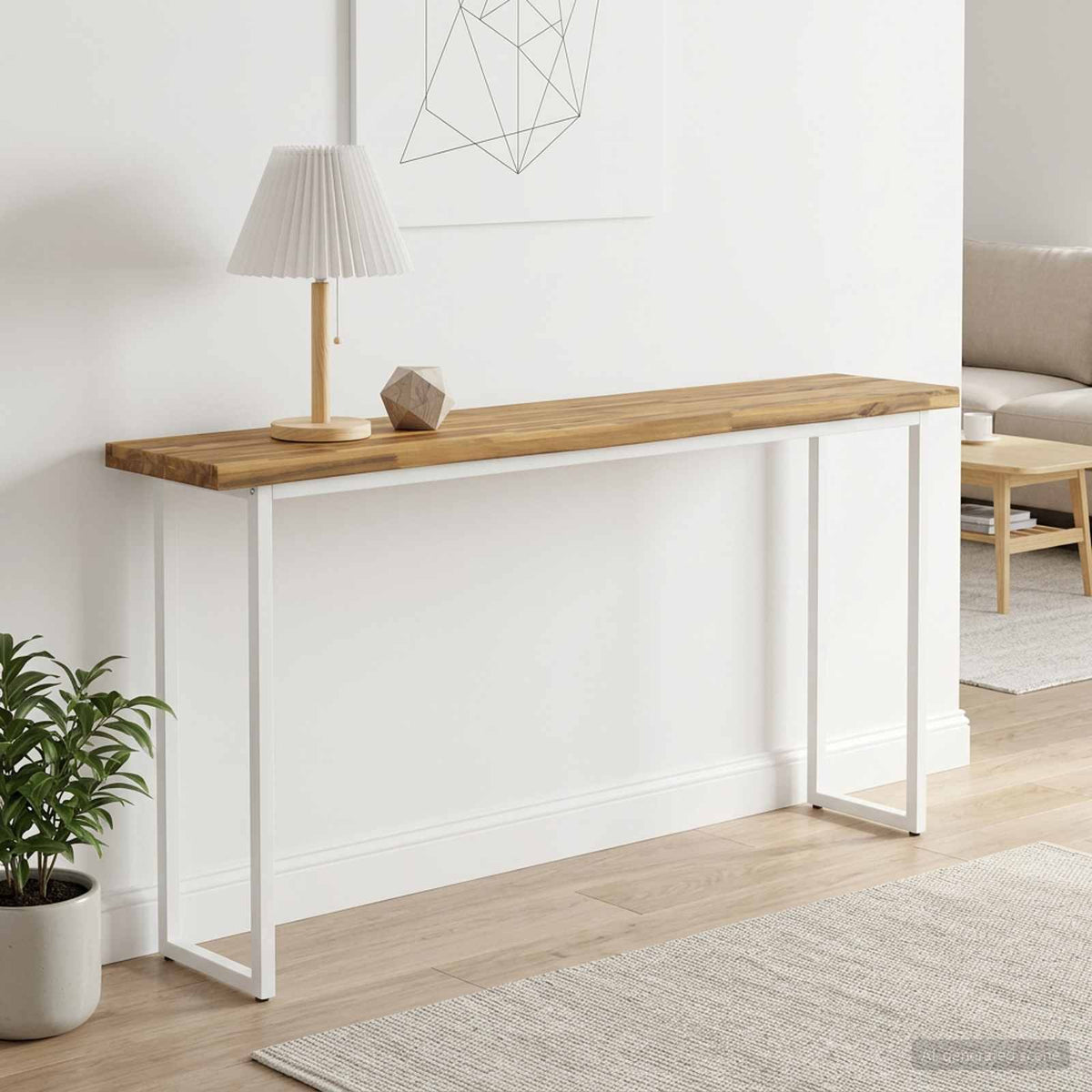 Live Edge Table Top 160 x 30 x 3.5 cm Rectangular White