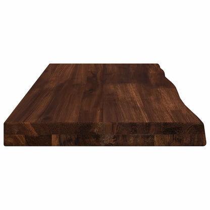 Live Edge Table Top 70 x 30 x 3.5 cm Rectangular Dark Brown