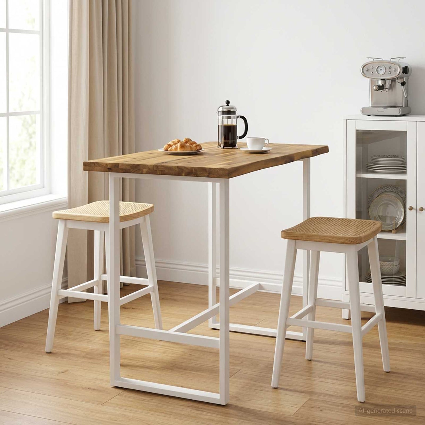 Live Edge Table Top 100 x 50 x 3.5 cm Rectangular White