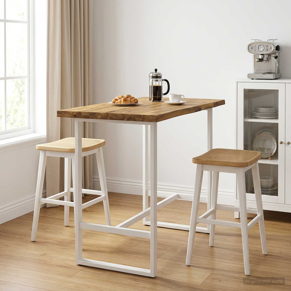 Live Edge Table Top 120 x 50 x 3.5 cm Rectangular White