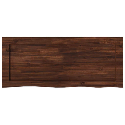 Live Edge Table Top 130 x 50 x 3.5 cm Rectangular Dark Brown
