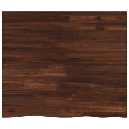 Live Edge Table Top 70 x 60 x 3.5 cm Rectangular Dark Brown
