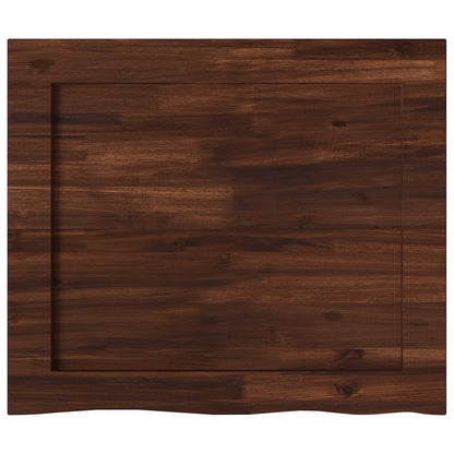 Live Edge Table Top 80 x 60 x 3.5 cm Rectangular Dark Brown