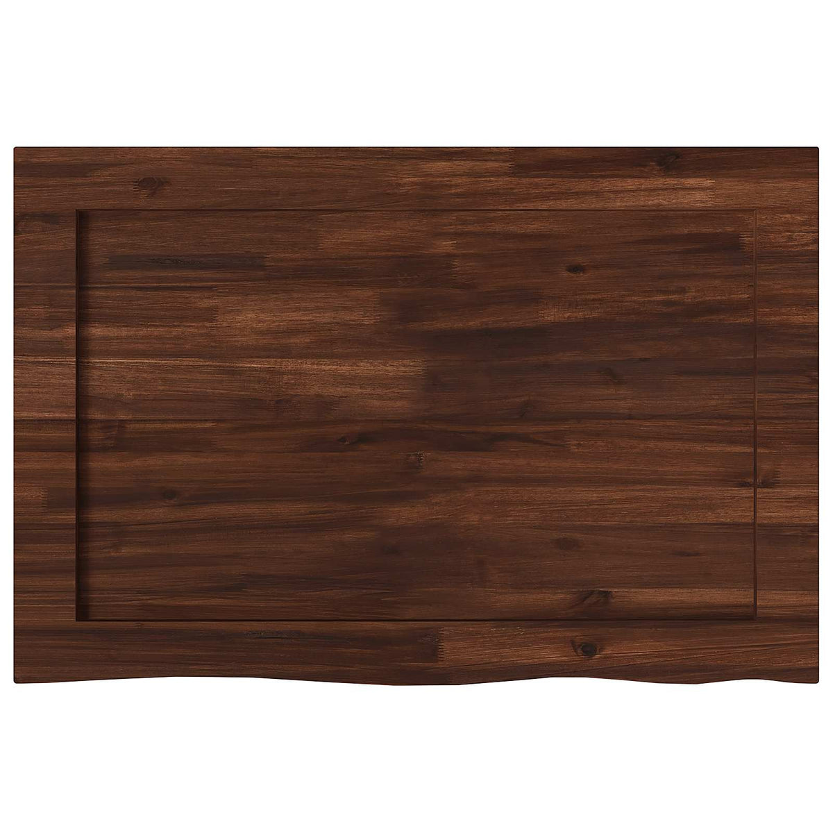 Live Edge Table Top 90 x 60 x 3.5 cm Rectangular Dark Brown