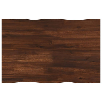 Live Edge Table Top 80 x 40 x 3.5 cm Rectangular Dark Brown