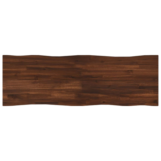 Live Edge Table Top 120 x 40 x 3.5 cm Rectangular Dark Brown