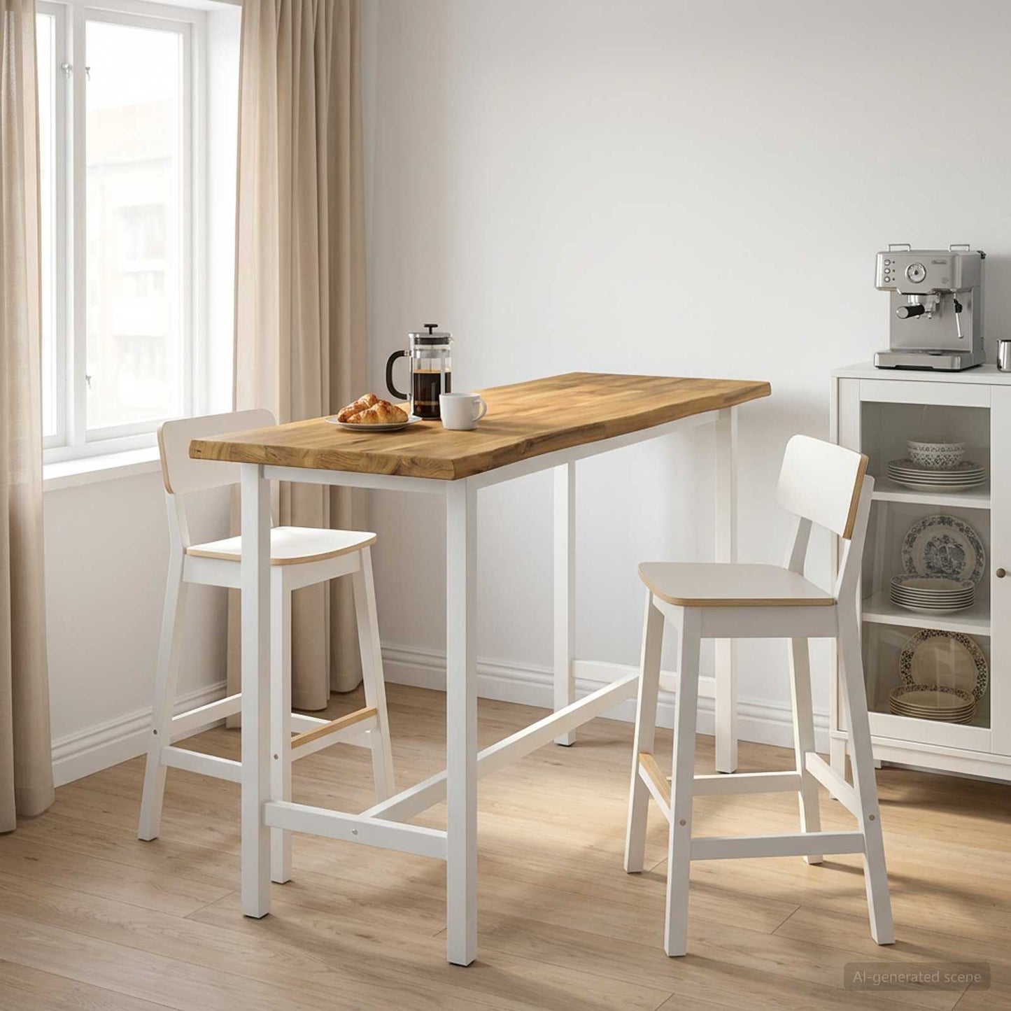 Live Edge Table Top 160 x 40 x 3.5 cm Rectangular White
