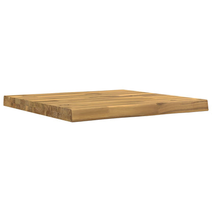 Live Edge Table Top 50 x 50 x 3.5 cm Square Solid Acacia Wood