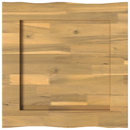 Live Edge Table Top 50 x 50 x 3.5 cm Square Solid Acacia Wood