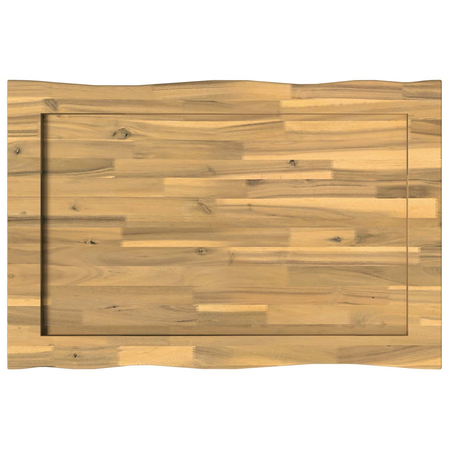 Live Edge Table Top 70 x 60 x 3.5 cm Rectangular White