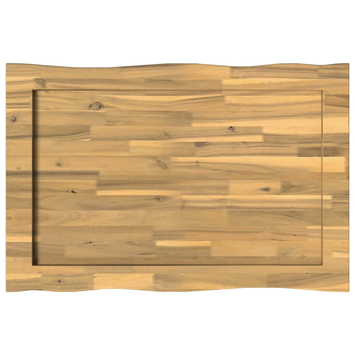 Live Edge Table Top 90 x 60 x 3.5 cm Rectangular White