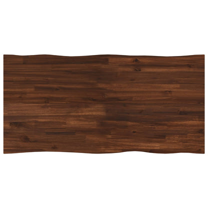 Live Edge Table Top 100 x 60 x 3.5 cm Rectangular Dark Brown