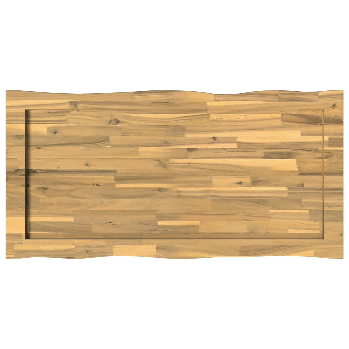 Live Edge Table Top 100 x 60 x 3.5 cm Rectangular White