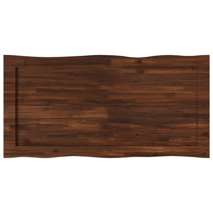 Live Edge Table Top 110 x 60 x 3.5 cm Rectangular Dark Brown