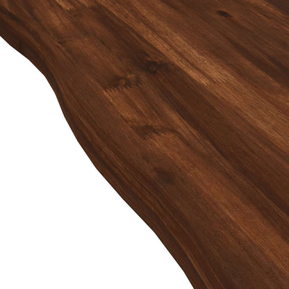 Live Edge Table Top 120 x 60 x 3.5 cm Rectangular Dark Brown