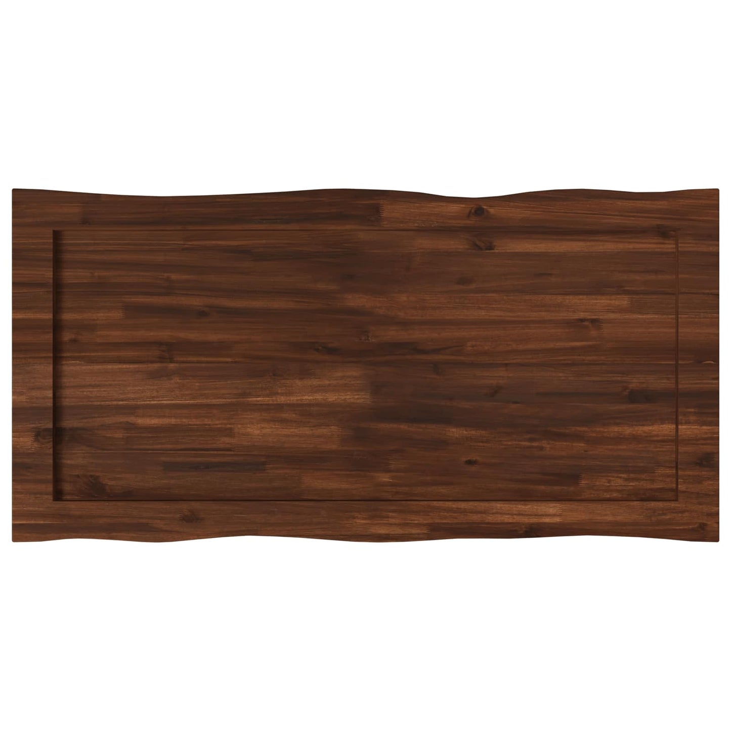 Live Edge Table Top 120 x 60 x 3.5 cm Rectangular Dark Brown
