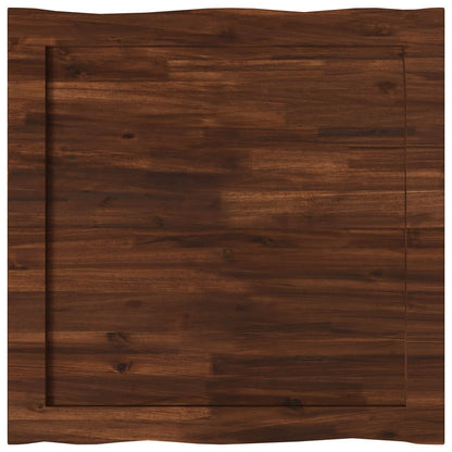 Live Edge Table Top 70 x 70 x 3.5 cm Square Solid Acacia Wood