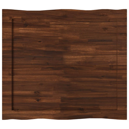 Live Edge Table Top 90 x 80 x 3.5 cm Rectangular Dark Brown