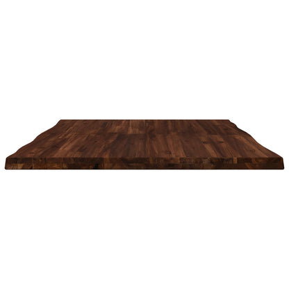 Live Edge Table Top 90 x 80 x 3.5 cm Rectangular Dark Brown