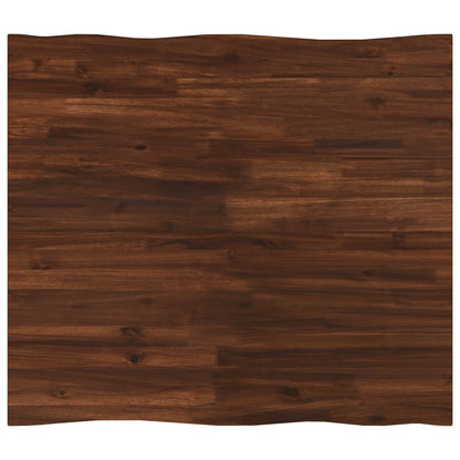 Live Edge Table Top 90 x 80 x 3.5 cm Rectangular Dark Brown