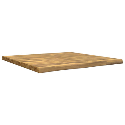 Live Edge Table Top 90 x 90 x 3.5 cm Square Solid Acacia Wood