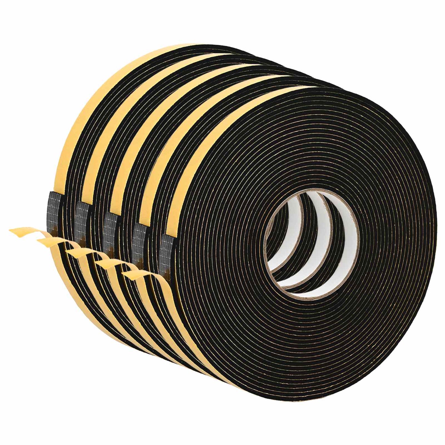 Self-adhesive Foam Tape 5 pcs Black 10mm x 10m CR Foam
