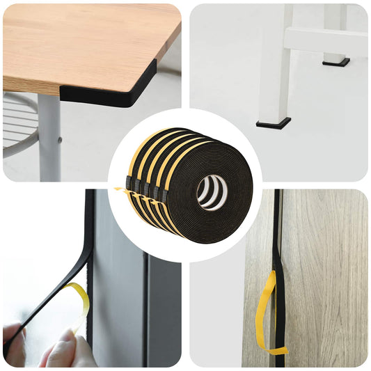 Self-adhesive Foam Tape 5 pcs Black 10mm x 10m CR Foam