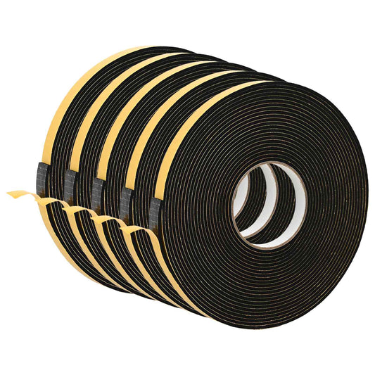 Self-adhesive Foam Tape 5 pcs Black 15mm x 10m CR Foam
