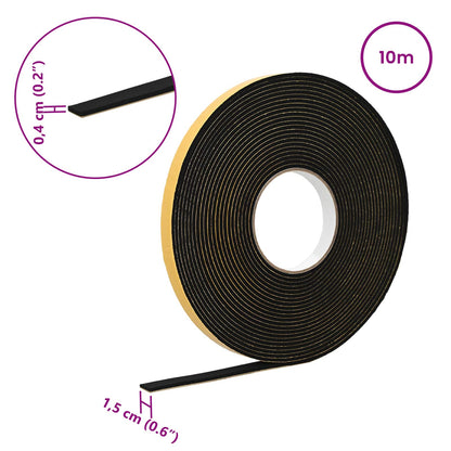 Self-adhesive Foam Tape Black 15mm x 10m CR Foam