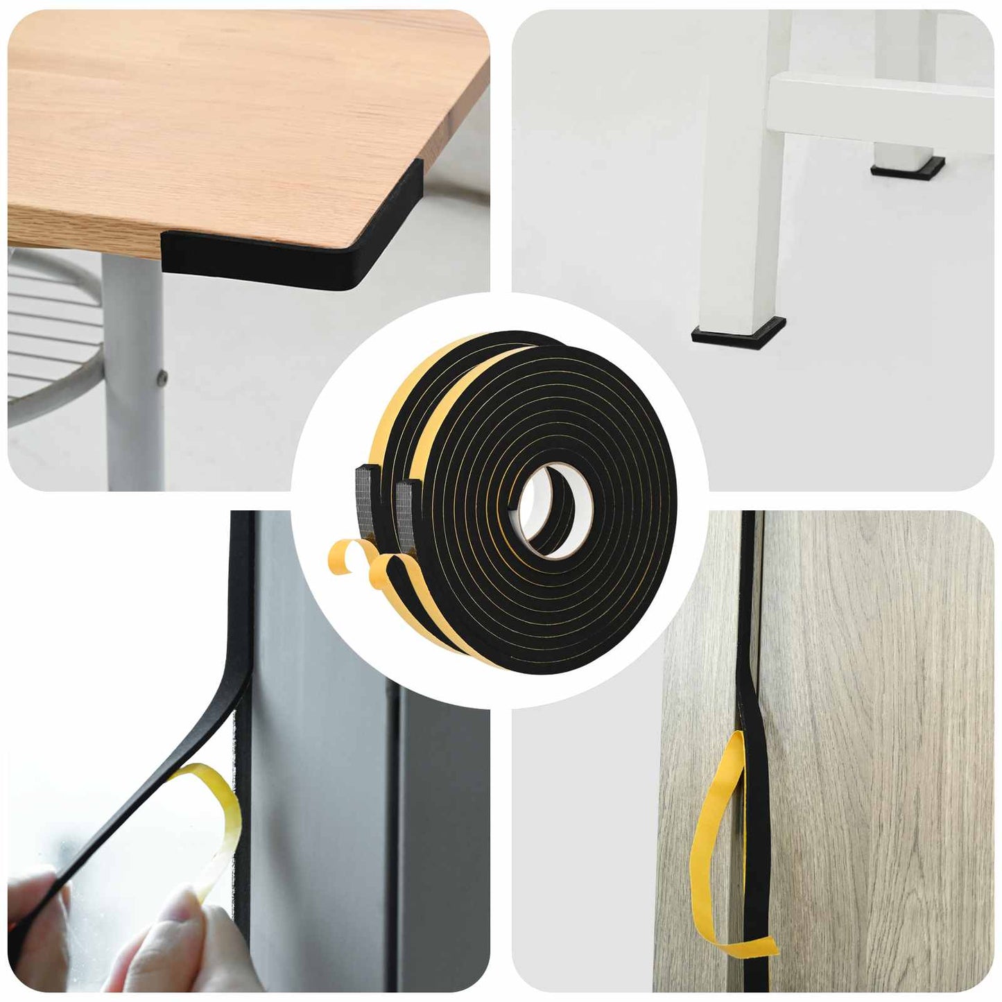 Self-adhesive Foam Tape 2 pcs Black 15mm x 5m CR Foam
