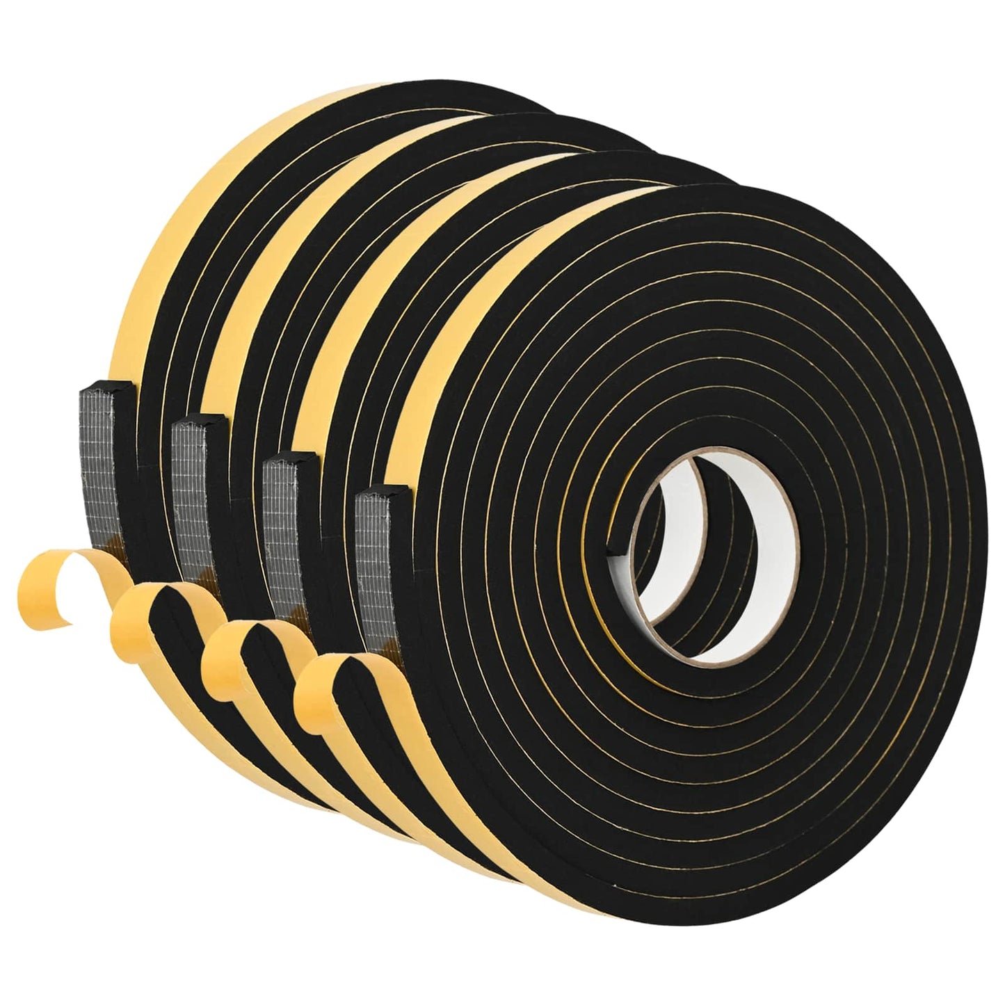 Self-adhesive Foam Tape 4 pcs Black 15mm x 5m CR Foam